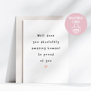 Carte imprimable bravo, carte de félicitations, carte vous l'avez fait, célébration d'une réussite, carte de voeux motivante, carte imprimable pour un nouvel emploi