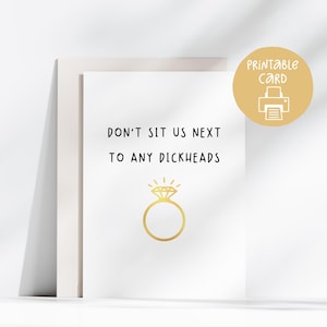 Afdrukbare kaart gefeliciteerd nieuw stel, grappige afdrukbare verlovingskaart, 5 x 7 kaart met afdrukbare envelop, digitale download, diamanten ring