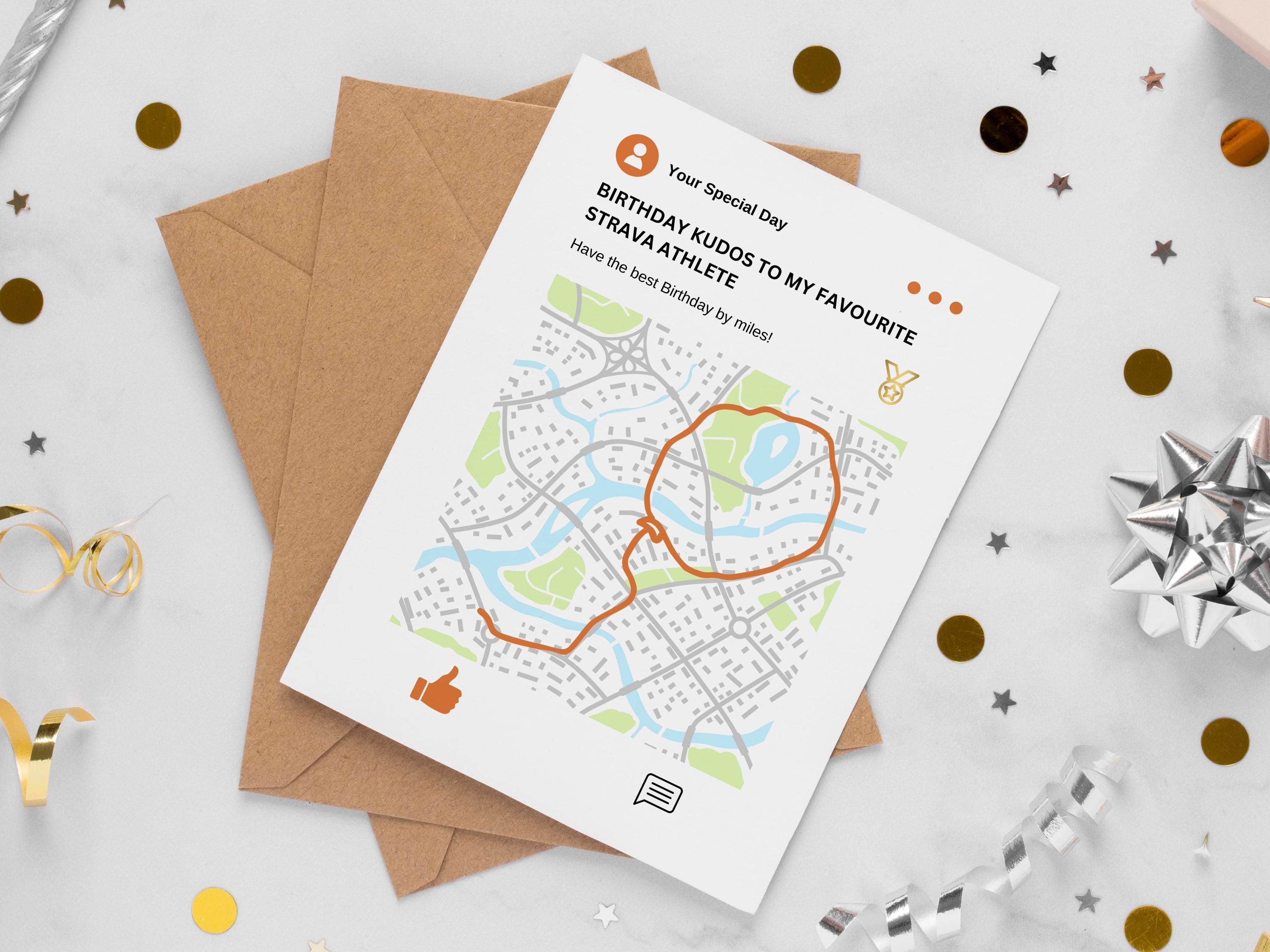 Funny Strava Birthday Card, 5x7 Card, Athlete Card, Triathlete, Cyclist ...
