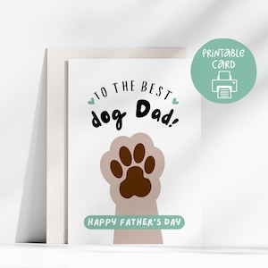 Süßer Hund Vatertag druckbare Karte für ihn, 5x7 Karte, Hund Papa Vatertagskarte, Hund Papa druckbare Karte, von den Hunden, bester Hund Papa