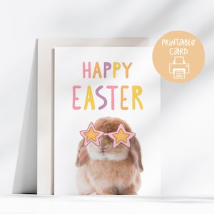 Carte de Pâques imprimable, jolie carte de Pâques pour un ami, téléchargement immédiat en PDF, carte de Pâques amusante, idée cadeau DIY pour Pâques, carte de Joyeuses Pâques amusante