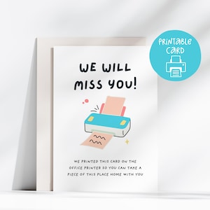 Carte d'adieu drôle de collègue de Zazzle.be Liste d'envies Vous avez des idées ? Vous nous manquerez au revoir imprimante de bureau | Imprimable L'humour de fin de travail | Téléchargement numérique pour un collègue