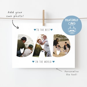 Carte d'anniversaire photo papa, carte photo imprimable papa, carte 5 x 7, carte d'anniversaire papa personnalisée, carte papa personnalisable, collage photo papa