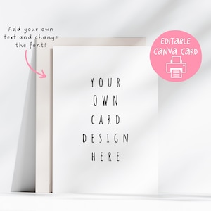 Bewerkbare canvaskaart, volledig aanpasbare afdrukbare kaart, songtekstkaart, quotekaart, thuis afdrukken, eigen tekstkaart, gepersonaliseerde canvakaart