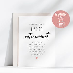 Carte de bonne retraite pour elle, carte d'adieu de collègue, profitez de votre retraite, carte de départ de travail, voeux de retraite, collègue au revoir