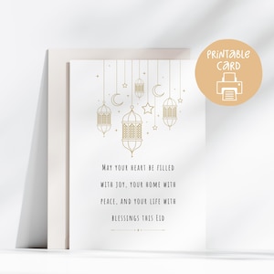 Gesegnete Eid druckbare, Eid Mubarak Karte, Islamische Karte Digitaler Download, Islamische Ramadan Kunst 5 x 7, Happy Eid Karte, Eid Ul Fitre, Eid Ul Adha