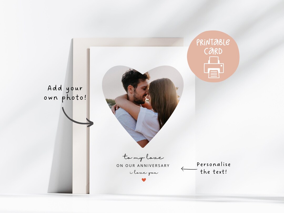 Editable Happy Anniversary Card, Couple Printable Photo Card, 5x7 Card ...