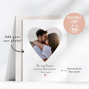 Biglietto di auguri per l'anniversario modificabile, biglietto fotografico stampabile per coppia, biglietto 5x7, biglietto per traguardo di anniversario, biglietto fotografico personalizzabile per anniversario