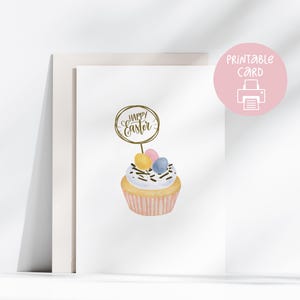 Carte de Pâques imprimable, jolie carte de Pâques pour un ami, PDF à téléchargement immédiat, carte de Joyeuses Pâques, idée cadeau DIY pour Pâques, mini oeufs Joyeuses Pâques