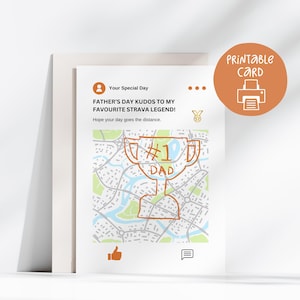 Grappige Strava Vaderdagkaart, 5 x 7, atleet, triatleet, wielrenner, trainingskunst, afdrukbare vaderdagkaart, kaart kudos lopers, sportief