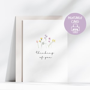 Carte Pensez à vous, Carte de voeux florale Meilleurs voeux, Carte d'encouragement, Carte de sympathie, Carte Juste parce que, Carte de soutien pour un ami