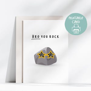Druckbare Karte, lustige Bro You Rock Karte, 13 x 18 Karte mit bedruckbarem Umschlag, digitaler Download