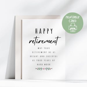 Carte de retraite heureuse sincère pour elle, carte d'adieu collègue, profitez de votre retraite, jolie carte de départ de travail, bons voeux de retraite