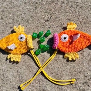 Fish Crochet Dice Bag D&D RPG Holding Bag Pouch