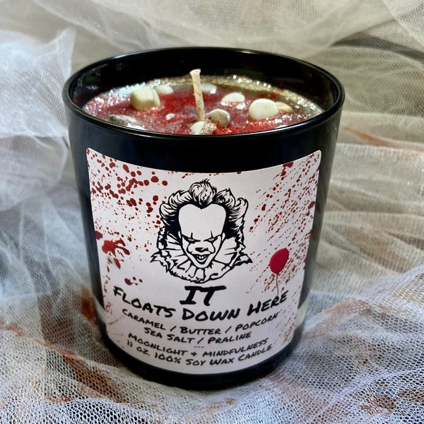 Pennywise Crystal Candle, IT Floats Down Here, Horror Movie Candles, Spooky, Gothic Decor Gifts, Stephen King Fans, Halloween Art, Clowns