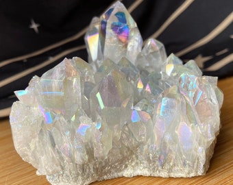 Angel Aura Quartz Crystal Clusters, Raw Rainbow Angel Aura, Meditation Stones, Healing, Crown Chakra, Altar Home Decor, Angel Spiritual Gift