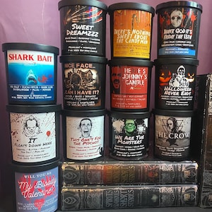Horror Movie Candles, Halloween Lover Decor, Scary, Soy Wax Crystal Candles, Spooky Season Gifts, Fall, Michael Myers, Creepy, Gothic Decor