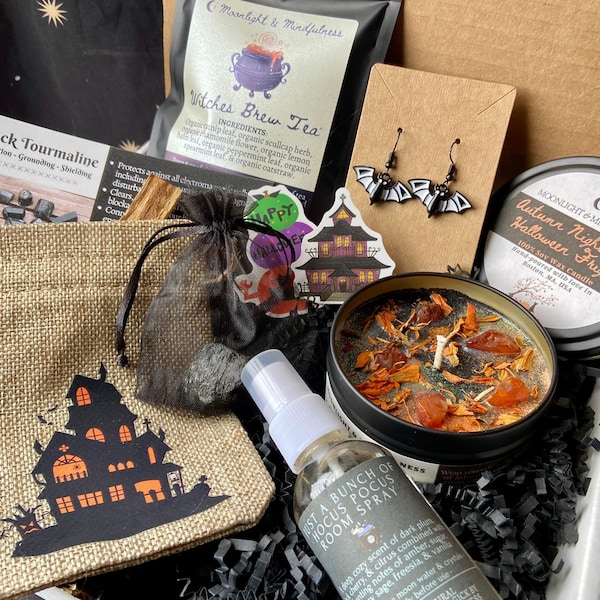 Spooky Mystery Box, Halloween Lovers Gift Set, Fall Season Candle, Autumn Box, Spooky Season, Black Crystal, Horror, Witchy, Pumpkin, Unique