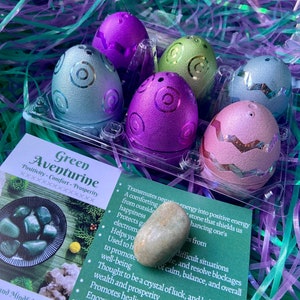 Juego de regalo de cristal sorpresa con forma de huevo de Pascua, cristales para principiantes, cestas de Pascua, regalo de sanación de primavera, cristales misteriosos, espiritual, metafísico