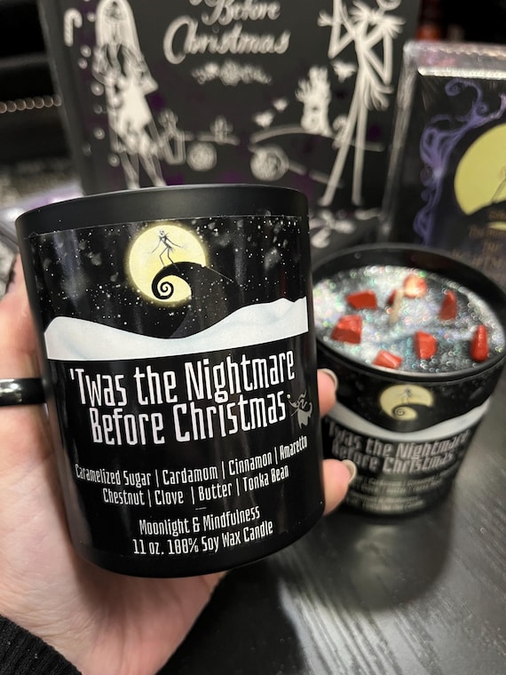 Nightmare Before Christmas Soy Wax Crystal Candle, Jack Skellington, Creepmas, Holiday Winter, Spooky Gothmas, Witchy Christmas, Unique Gift