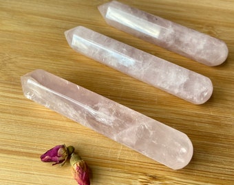 Rose Quartz Healing Massage Wands, Valentines Day Gifts, Crystal Wands, Love Wife Gifts, Heart Chakra Healing, Meditation Gifts, Reiki Tools