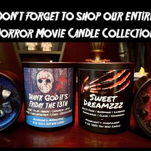 Friday the 13th Soy Wax Candle, Jason Vorhees, Thank God its Friday, Crystal Lake, Horror Movie Lover, Halloween Art, Spooky Season, Gothic image 10