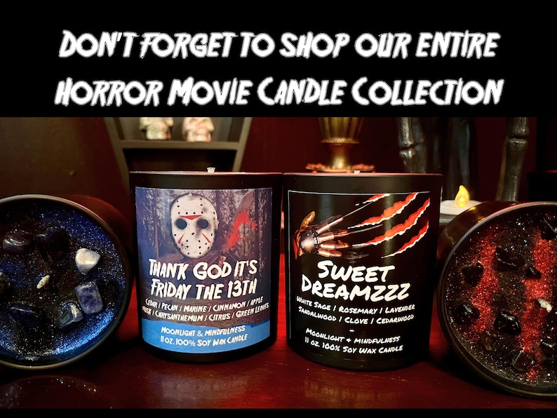 Friday the 13th Soy Wax Candle, Jason Vorhees, Thank God its Friday, Crystal Lake, Horror Movie Lover, Halloween Art, Spooky Season, Gothic image 10
