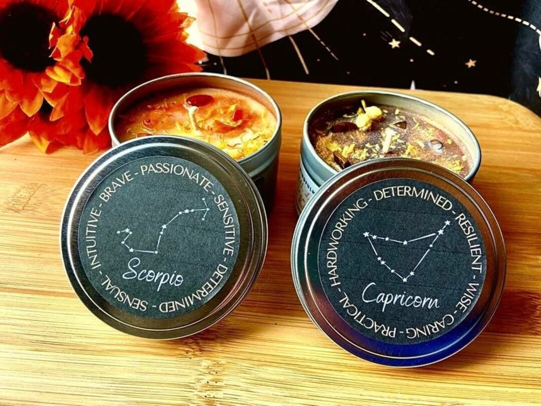 Zodiac Sign Candles Personalized Birthday Candles Custom Etsy