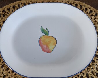 Retired Corelle Corning  Fruit Basket 12 1/4" Oval Serving Platter Plate 