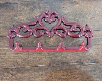 Rustic Iron Large Victorian Style Key Shaped Key Hook Holder Wall Mounted 