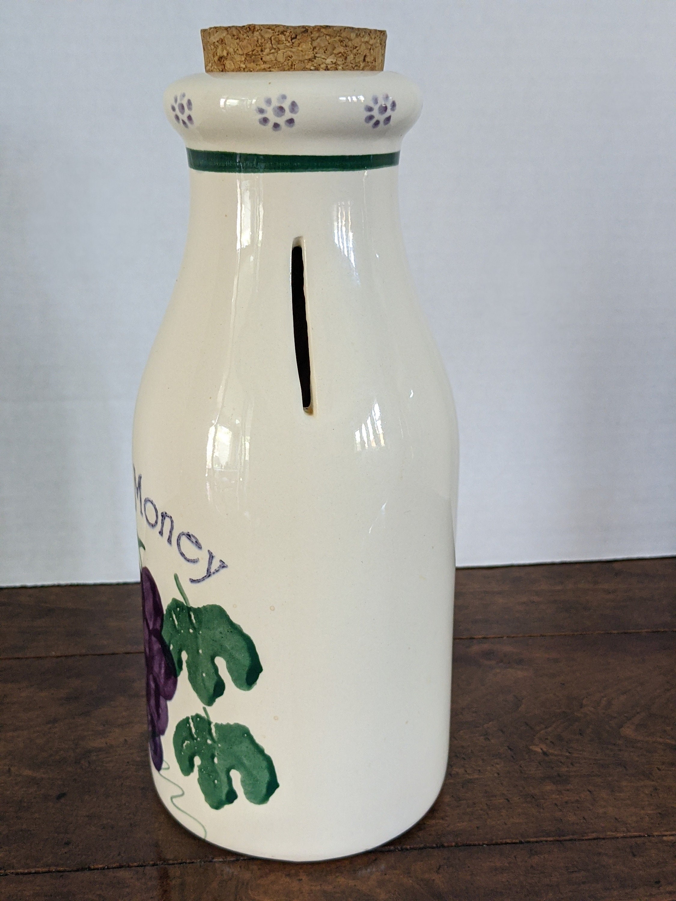 Vintage Ceramic Art Pottery Wine Money Jar with Money Slot on Etsy