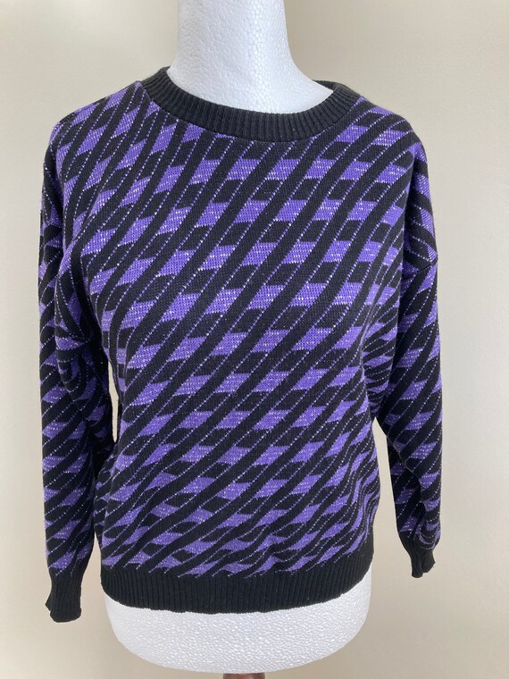 Vintage purple & black sparkly jumper.