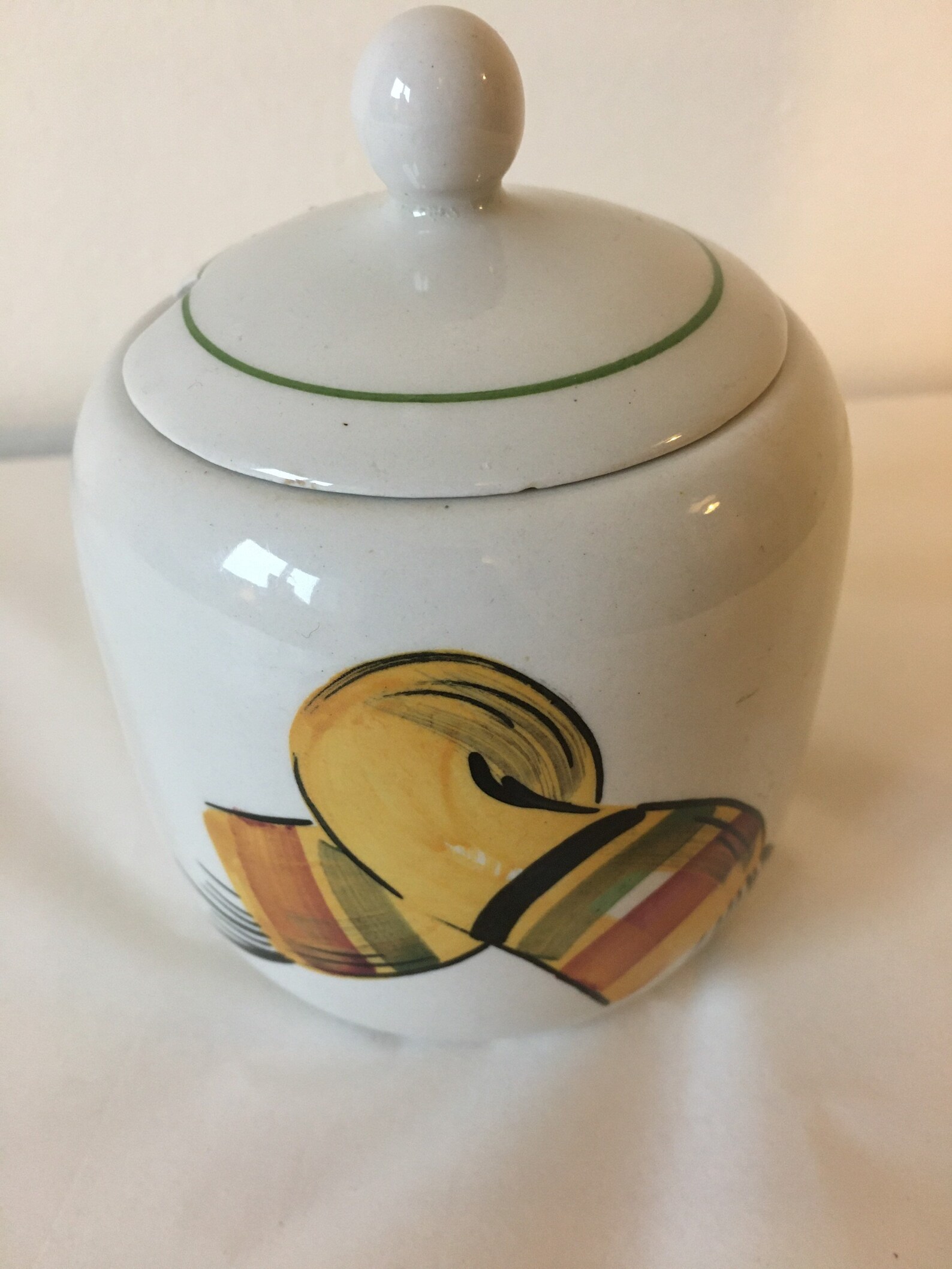 Vintage E Radford England Pottery Jam Pot With Lid Etsy