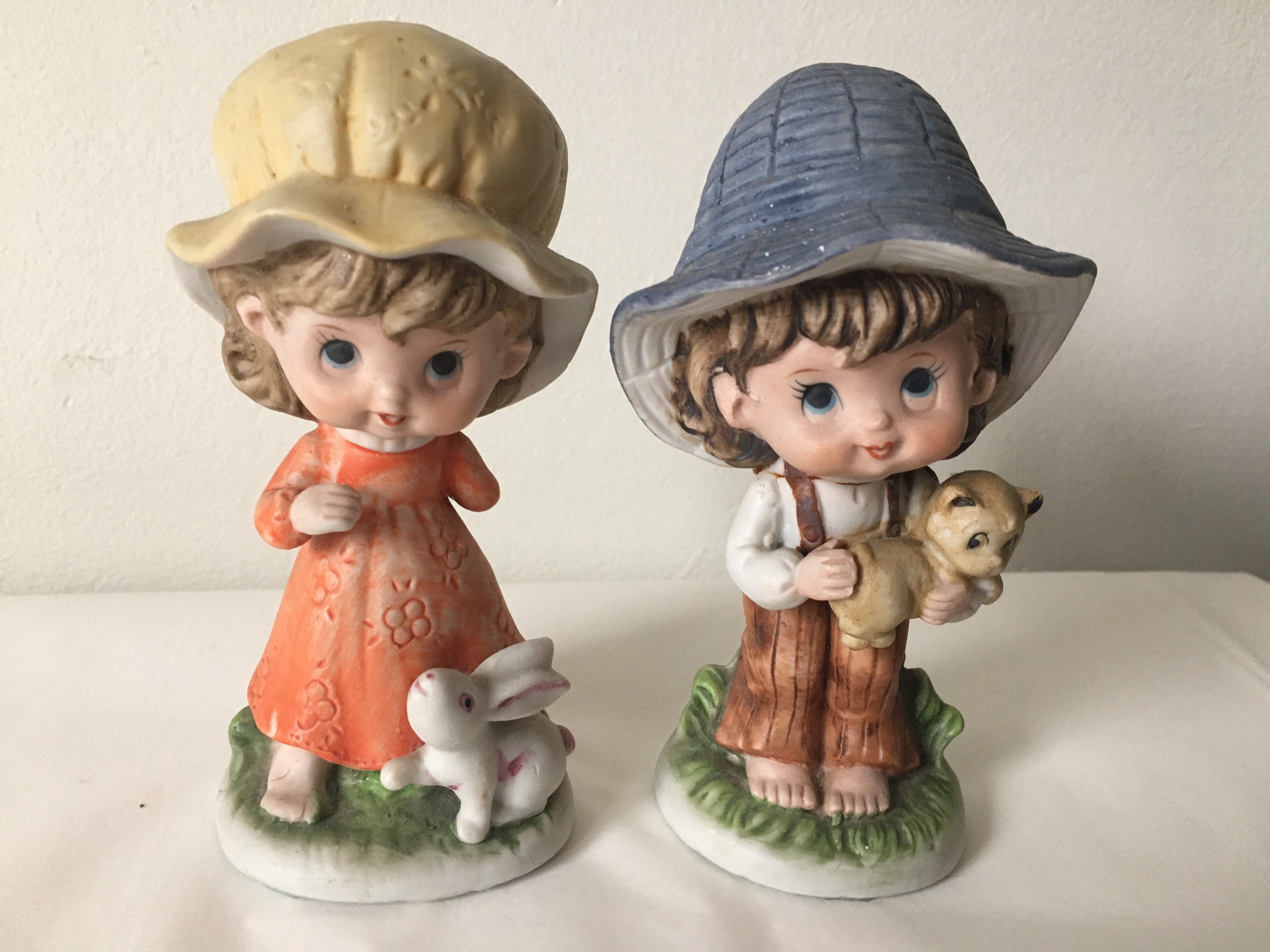Vintage pair of children figurines Etsy