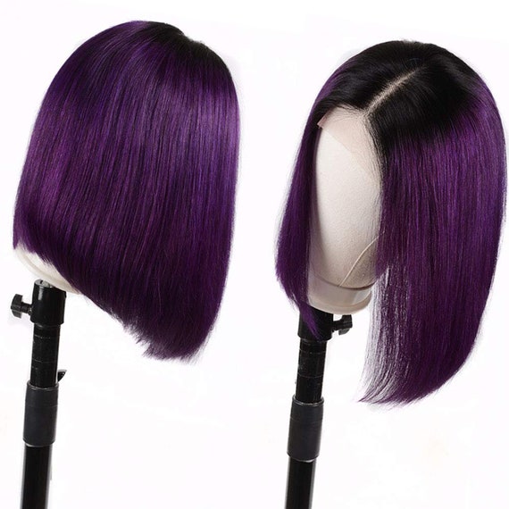 purple bob wig