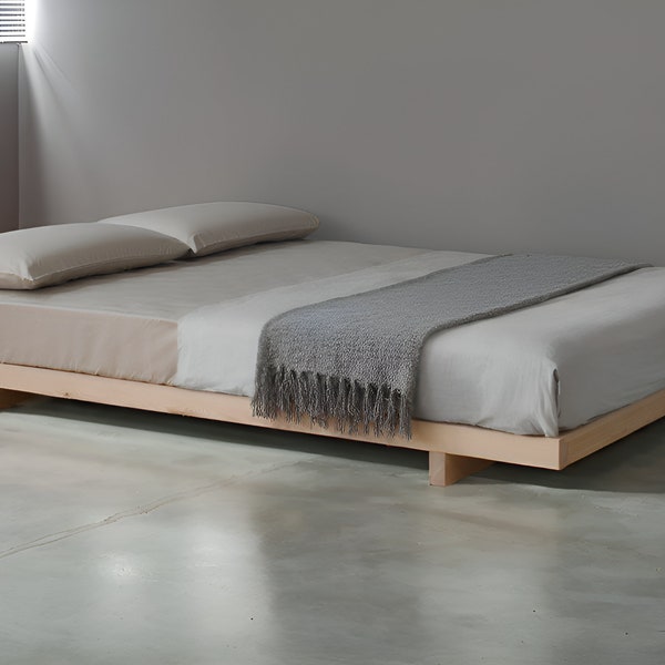 Japans minimalistisch platformbedframe / Japans meubilair / zwevend bedframe / koning, koningin, dubbel, bed /