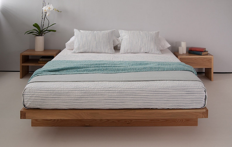 cadre de lit plateforme minimaliste japonais / mobilier japonais / cadre de lit flottant / très grand lit, grand lit double, lit / image 3