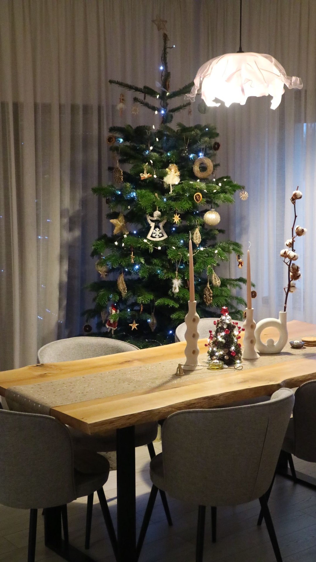 Solid Oak Live Edge Dining Table – Natural Wood Slab Furniture, Rustic ...