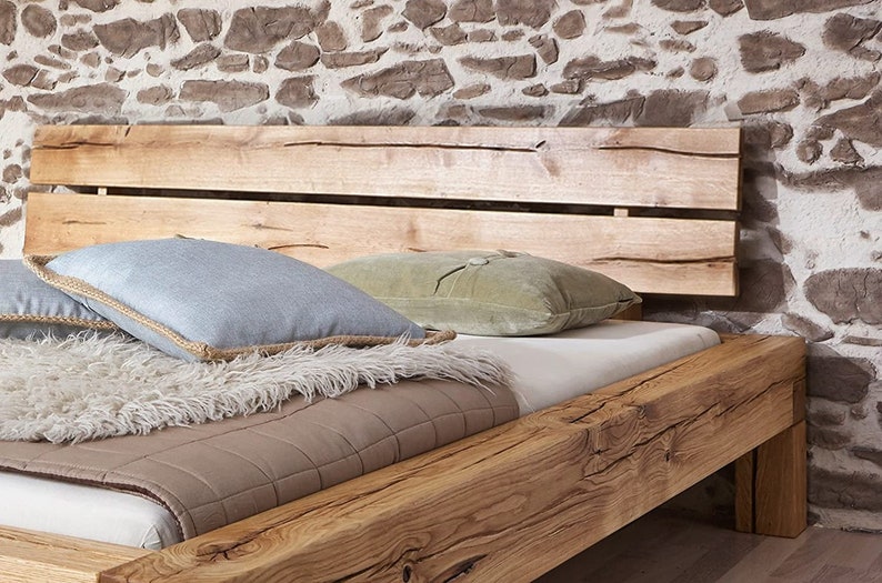 Wooden Bed Frame / Solid Wooden Beam / Modern Farmhouse Design Etsy