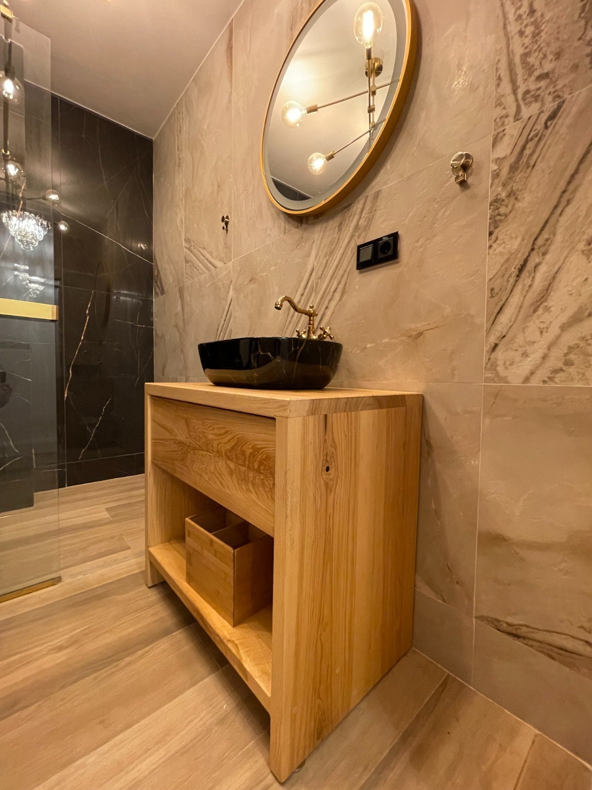 Conjunto de gabinete de tocador de baño gris con lavabo doble flotante  moderno con encimeras de mármol, Precio bajo Conjunto de gabinete de tocador  de baño gris con lavabo doble flotante moderno