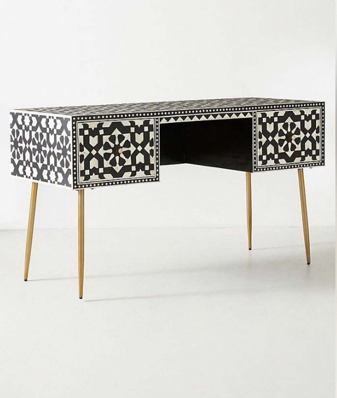 Moroccan Bone Inlay Desk/ Console/writing Desk Etsy