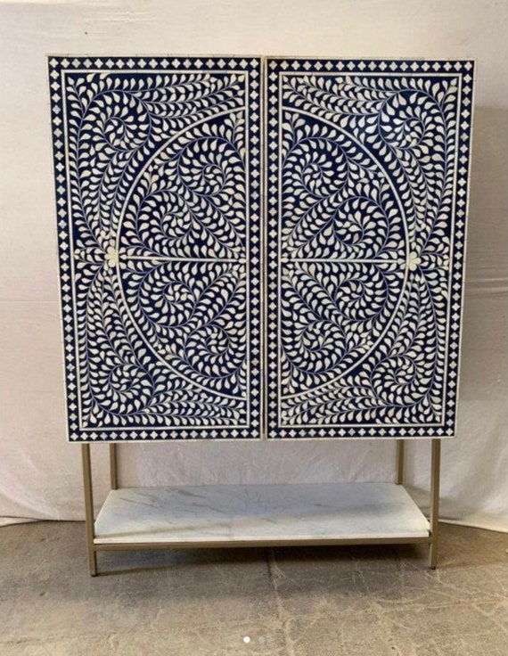 Navy blue wine cabinet hot sale