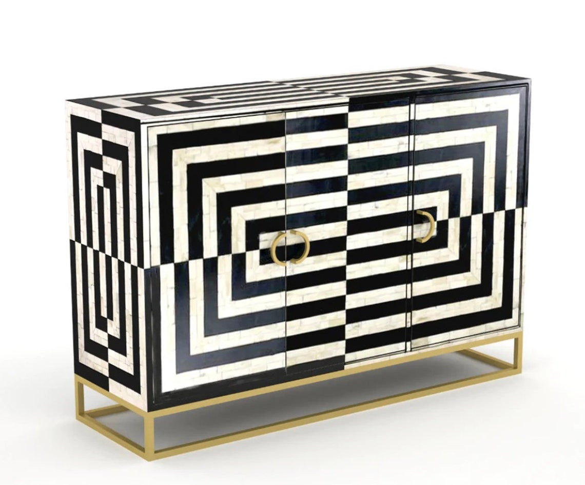 Black & White Sideboard /buffet / Cabinet - Etsy