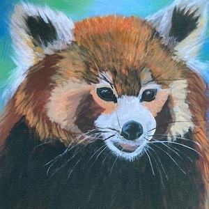 Acrylic Red Panda Painting on Canvas