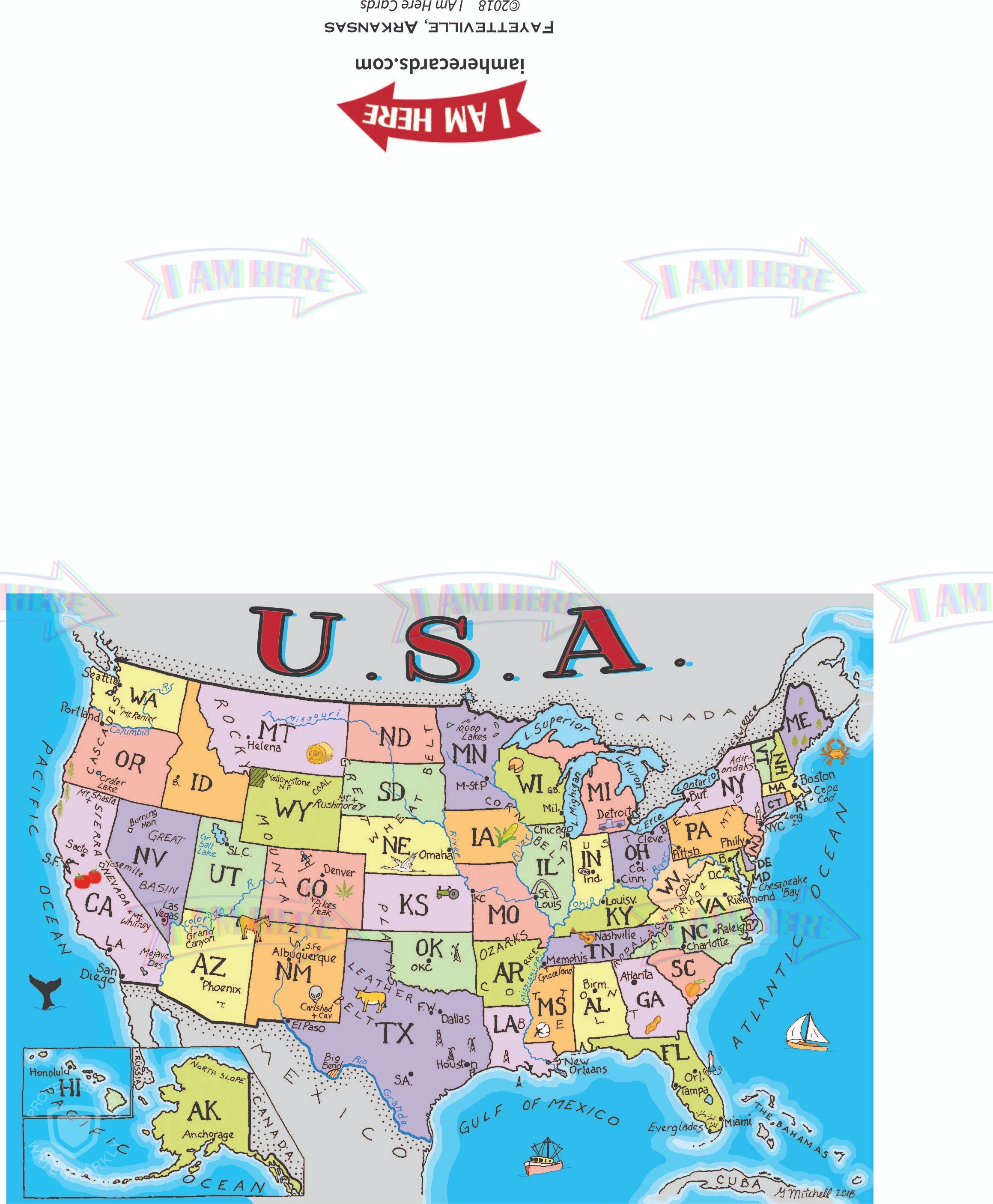 USA Greeting Card Etsy