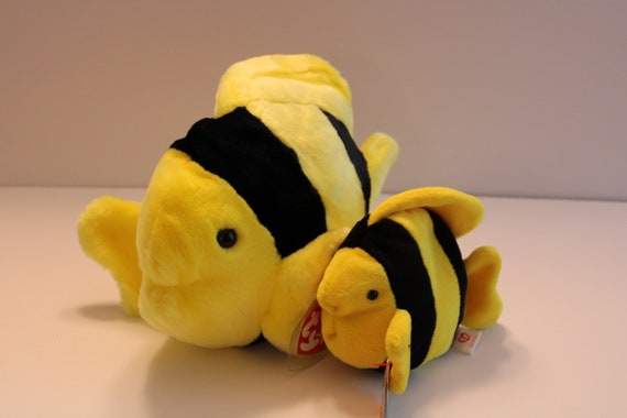 Bubbles Retired 1998 Ty Beanie Buddy Yellow and Black 11in Tropical Fish 9323 for sale online 