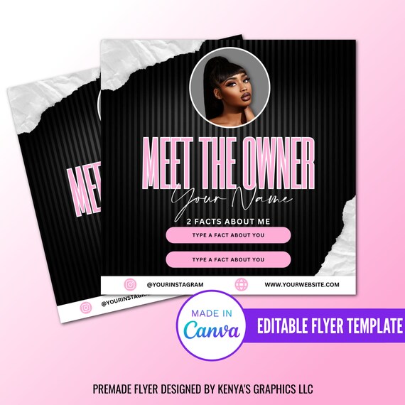 Meet the Owner Flyer, Meet the Ceo Editable Flyer, Instagram Post Flyer, Diy Meet the Owner Flyer, Business Editable Flyer