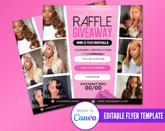 Editable Raffle Giveaway Flyer, Raffle Contest Flyer, Diy Giveaway Flyer, Business Flyer, Editable Social Media Post Flyer