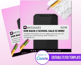 Back To School Text Flyer, Shop Now Flyer, Editable Business Flyer, Diy Instagram Post Flyer, Shop Today Flyer Template, Editable Sale Flyer