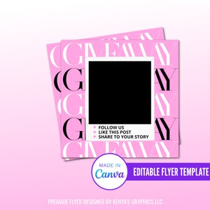 Doe-het-zelf-weggeefflyer, loterijflyer, bewerkbare flyer voor sociale media, doe-het-zelf Instagram-flyer, canvas pre, ade flyerontwerp